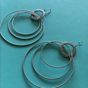 Large multi hoop bling earrings